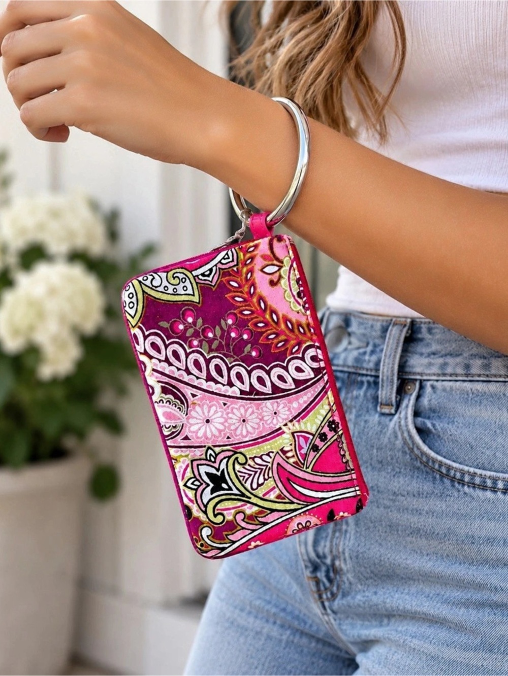 Vera Bradley Very Berry Paisley All in One Wristlet Wallet Retired Print